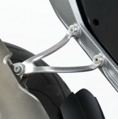 Držák výfuku + levá záslepka otvorů pro zadní stupačku (sada) stříbrný KTM 690 Duke '12 / 690 Duke R '13-